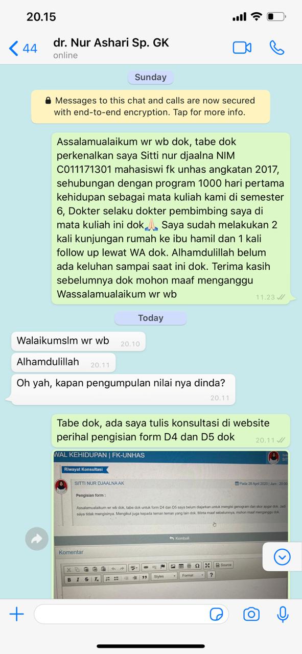 Diskusi dengan dokter pembimbing